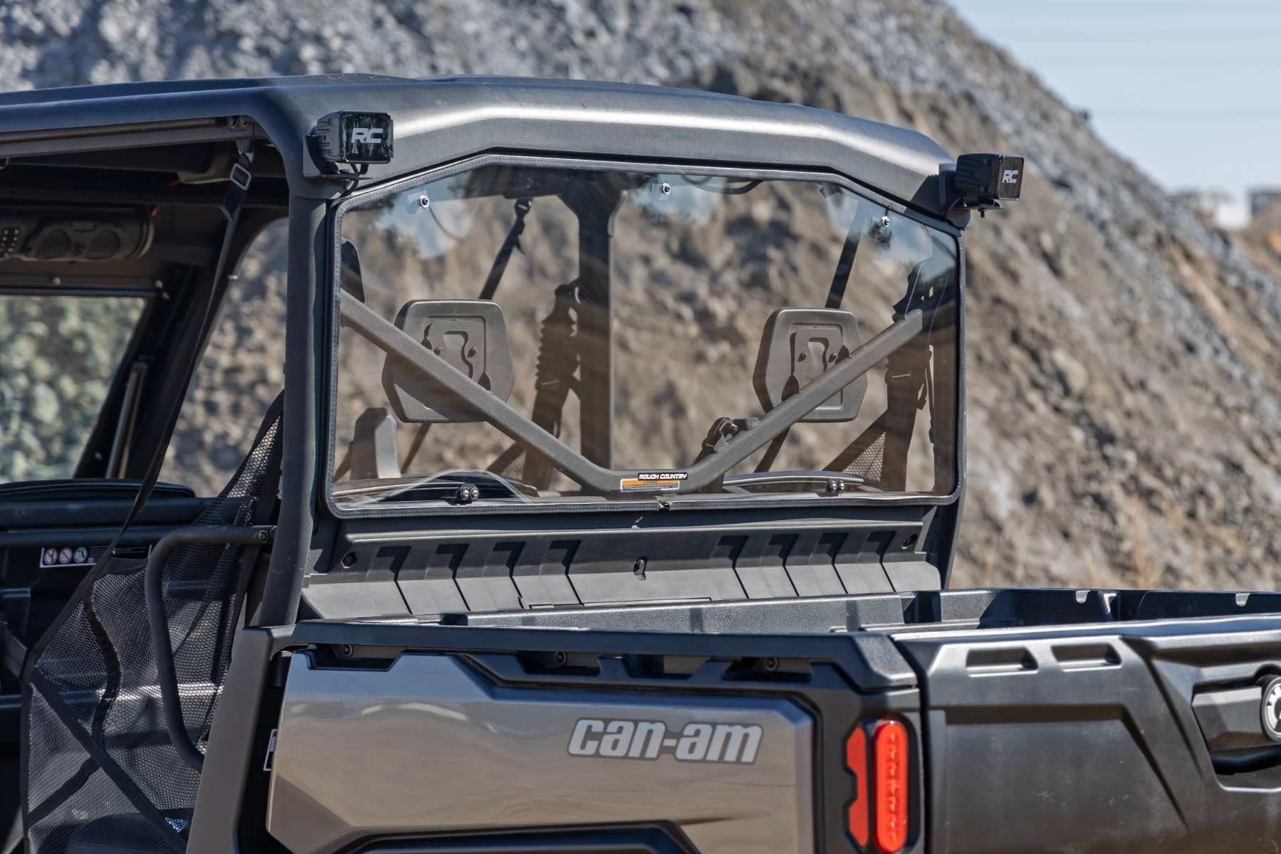 Rough Country Rear Panel Cab for Can-Am Defender HD 8/HD 9/HD 10 - Scratch Resistant, Easy Install