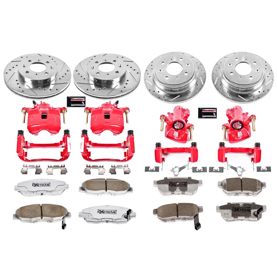 Power Stop Z26 Street Warrior Brake Kit Front & Rear Honda For Honda Civic 1999-2000 [Model Specific]