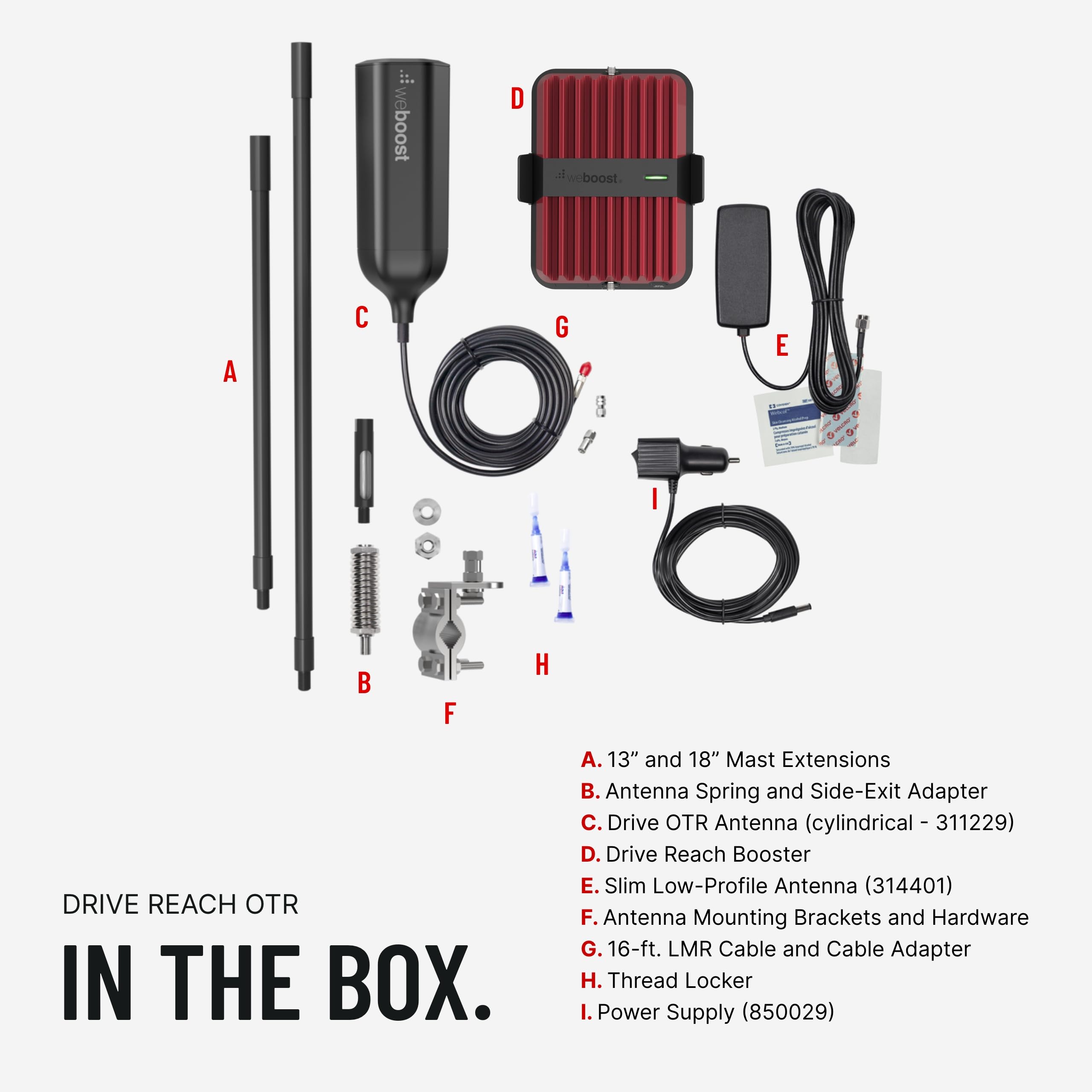 weBoost Drive OTR Reach - Cell Phone Signal Booster for Trucks and SUVs | Boosts 5G & 4G LTE for All U.S. Carriers - Verizon, AT&T, T-Mobile & more | Made in the U.S. | FCC Approved (model 477154)