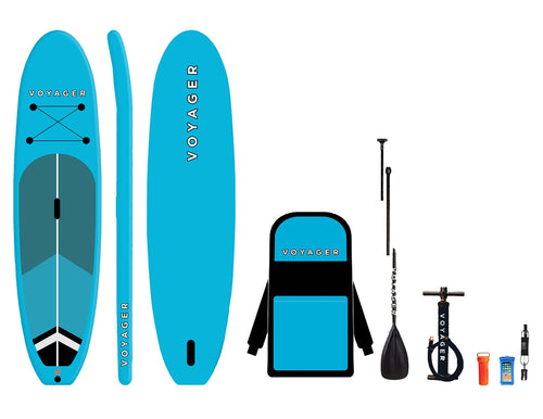 10’6 AO Coolers Voyager Inflatable SUP Package, Blue Multicolor