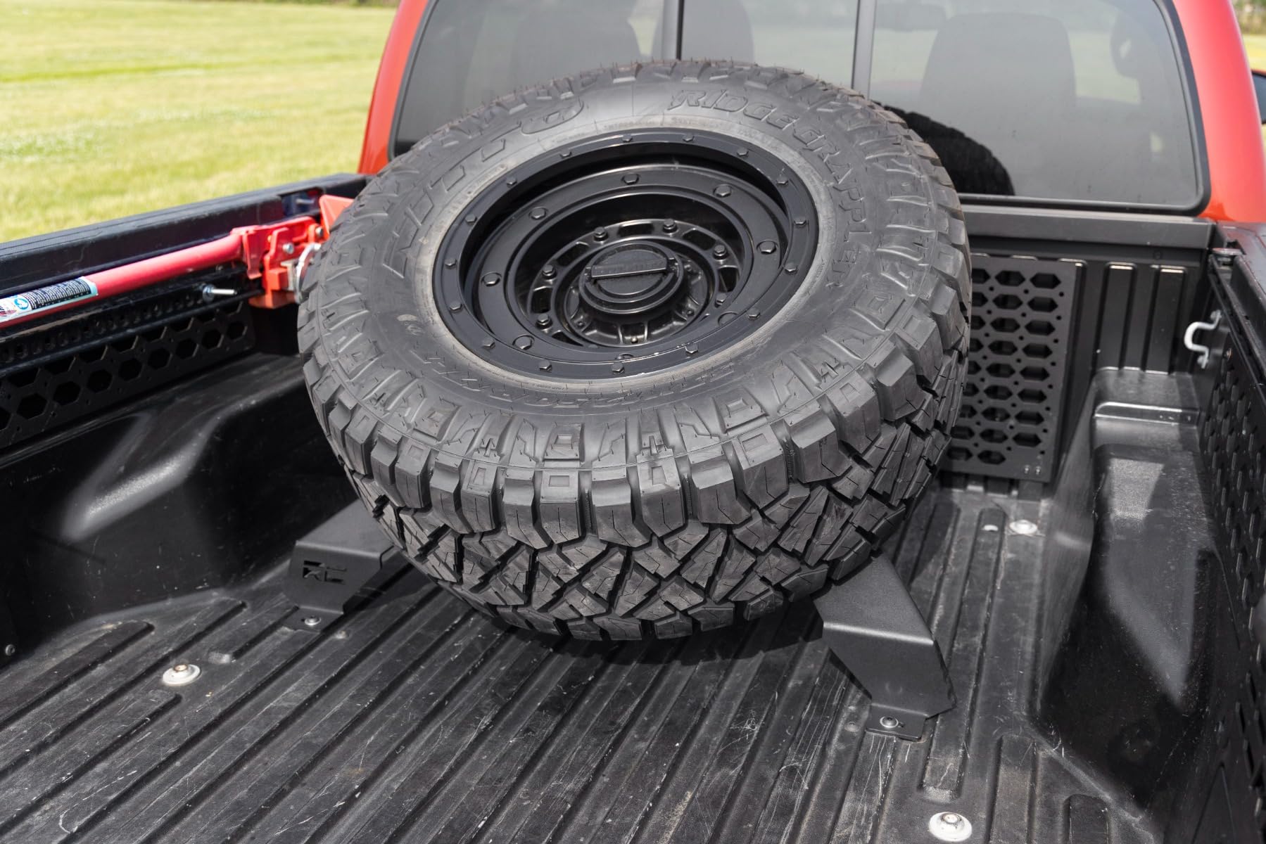 Rough Country Spare Tire Carrier Bed Mount for Toyota Tacoma Trucks (2016-2023) - Fits up to 40" Tires, Off-Road Tire Holder for Truck Beds