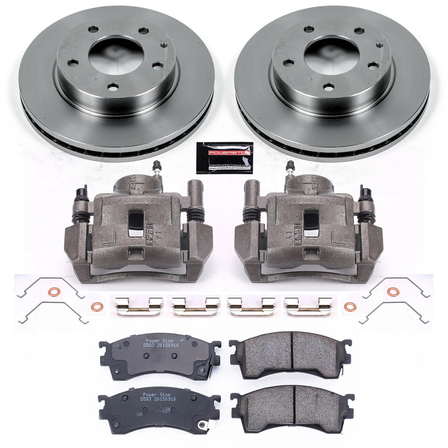 Power Stop Autospecialty KCOE782 Front Caliper Brake Kit- Brake Rotors, Ceramic Brake Pads and Brake Calipers