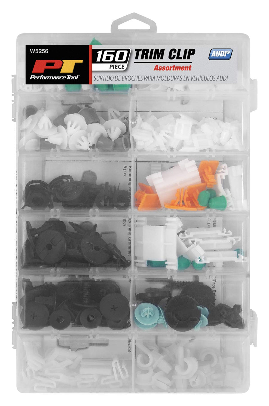 Volkswagen Trim Clips Performance Tool W5256 160pc | Trim Clips for Doors, Bumpers, Paneling & More | Most Popular Sizes for VW | Includes Case & Picture Insert for Quick Part Identification