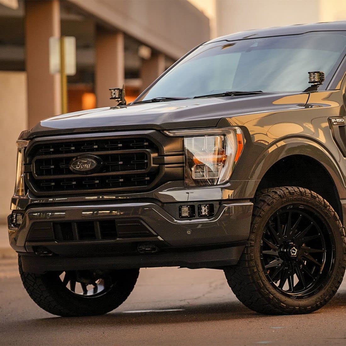 Dual Fog Mount Kit RIGID 46740 Fits 2021+ F150 Includes D-Series SAE Pro, D-Series Spot, Yellow Covers & Harnesses