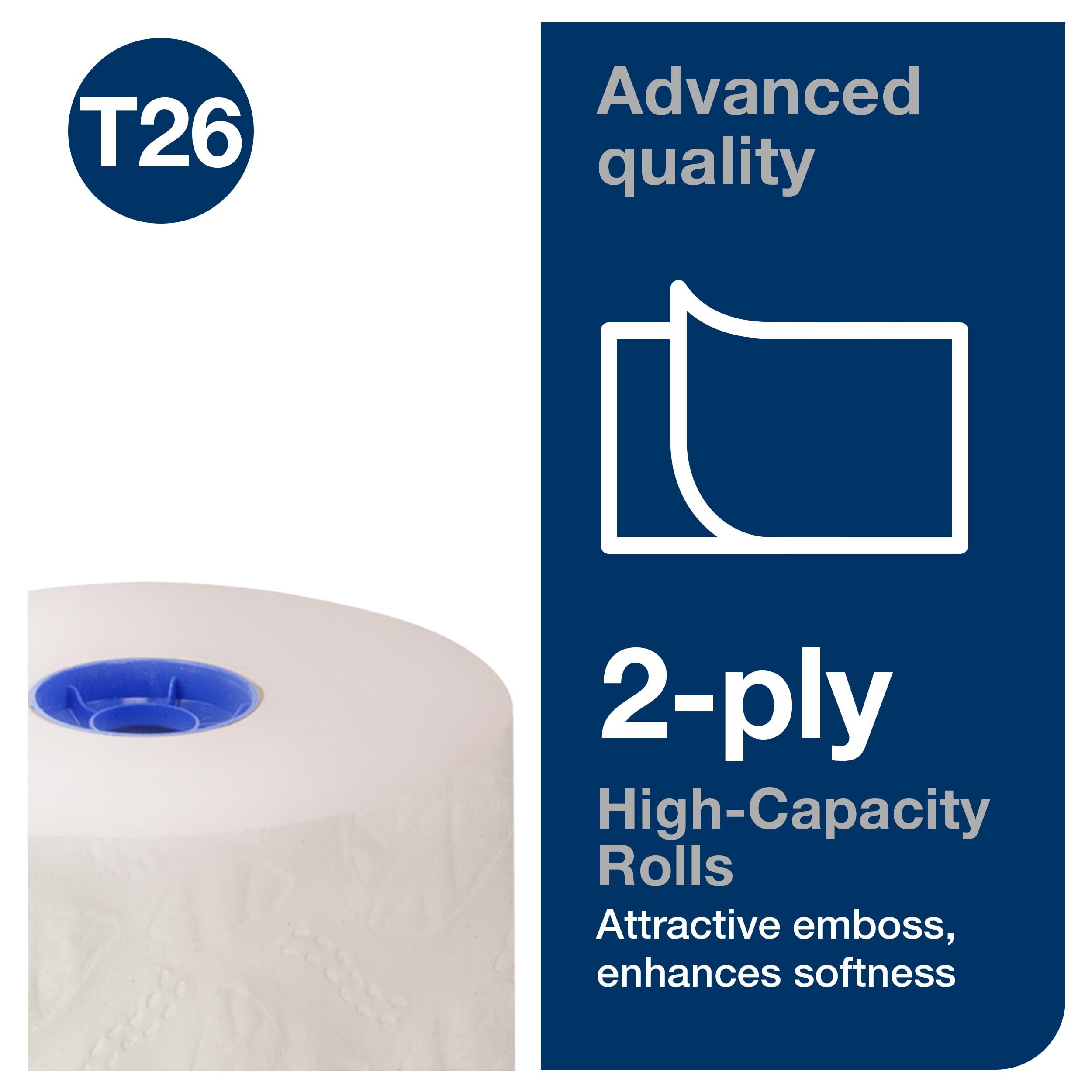 Tork Toilet Paper Roll High-Capacity White T26, Advanced, 2-Ply, 36 x 1000 sheets, 110292A