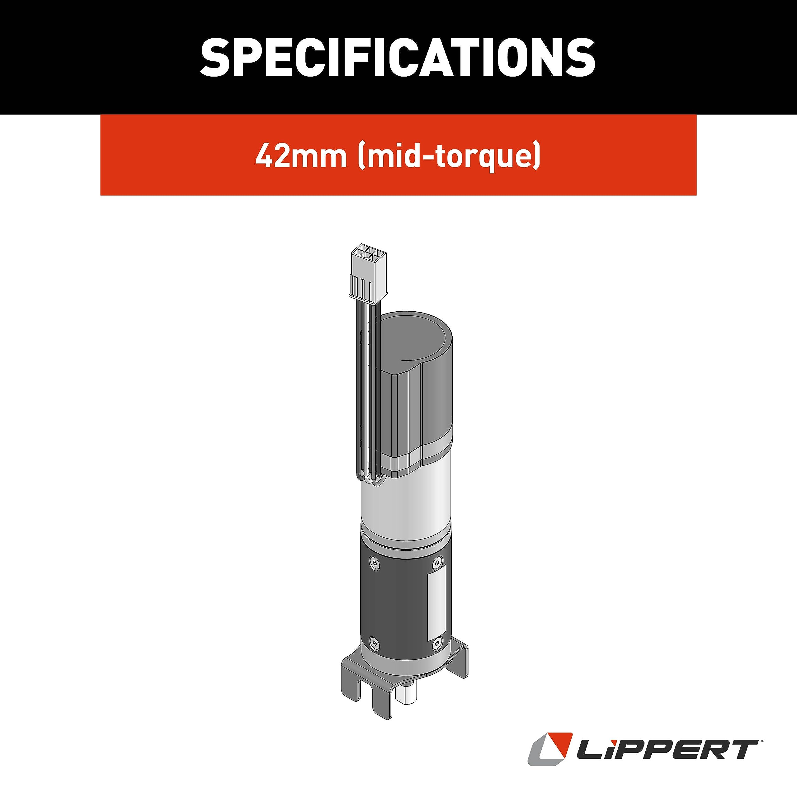 364262 Lippert Components in-Wall Slide-Out Motor with Brake - 42mm (Mid Torque)