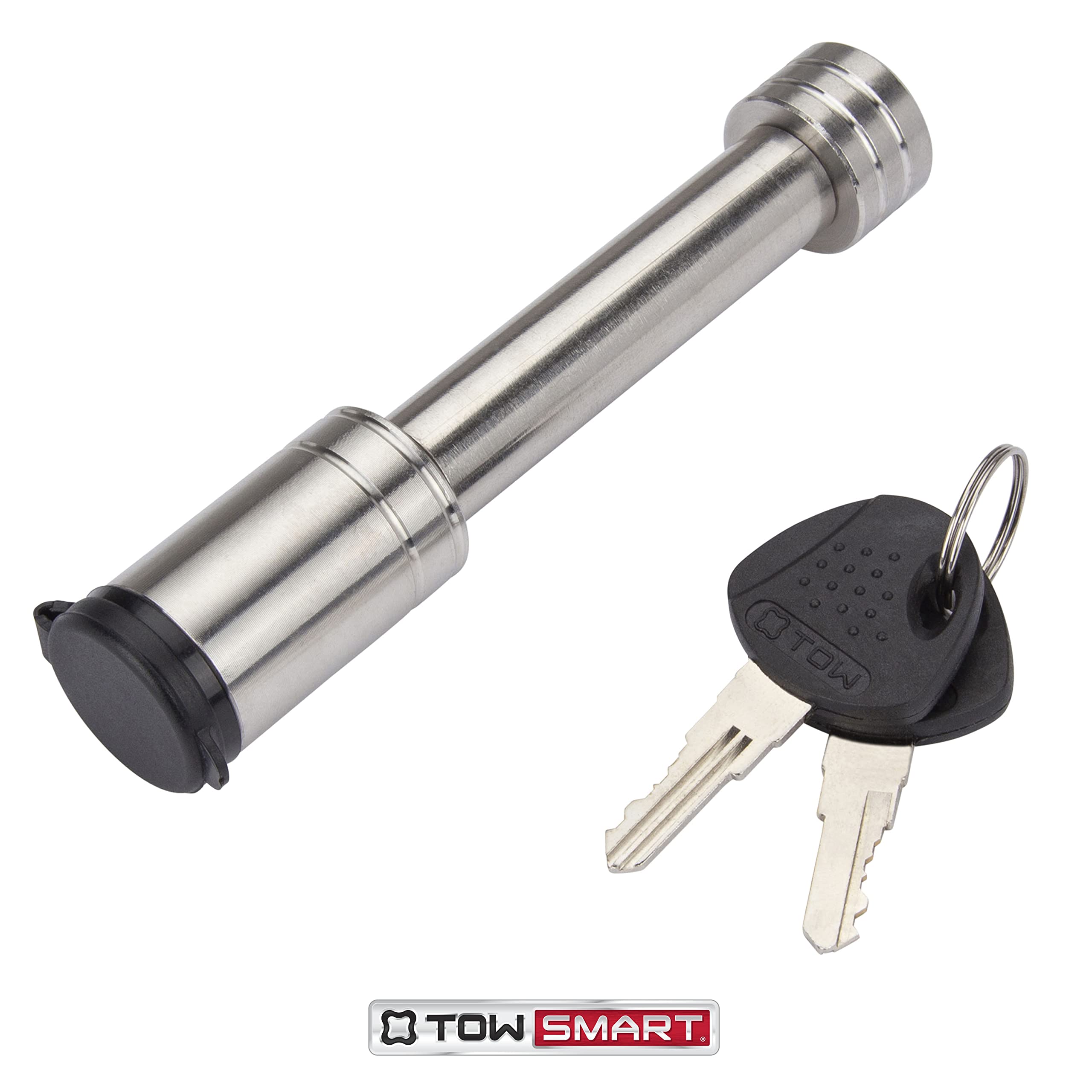Stainless Steel TOWSMART Barrel Style Trailer Hitch Lock, 1/2 in. Diameter Pin with 5/8 in. Sleeve, Fits 1-1/4 in. and 2 in. Receivers