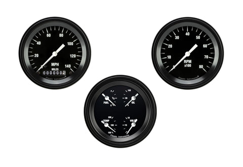 Hot Rod Series Classic Instruments HR03BLF 3 Gauge Package