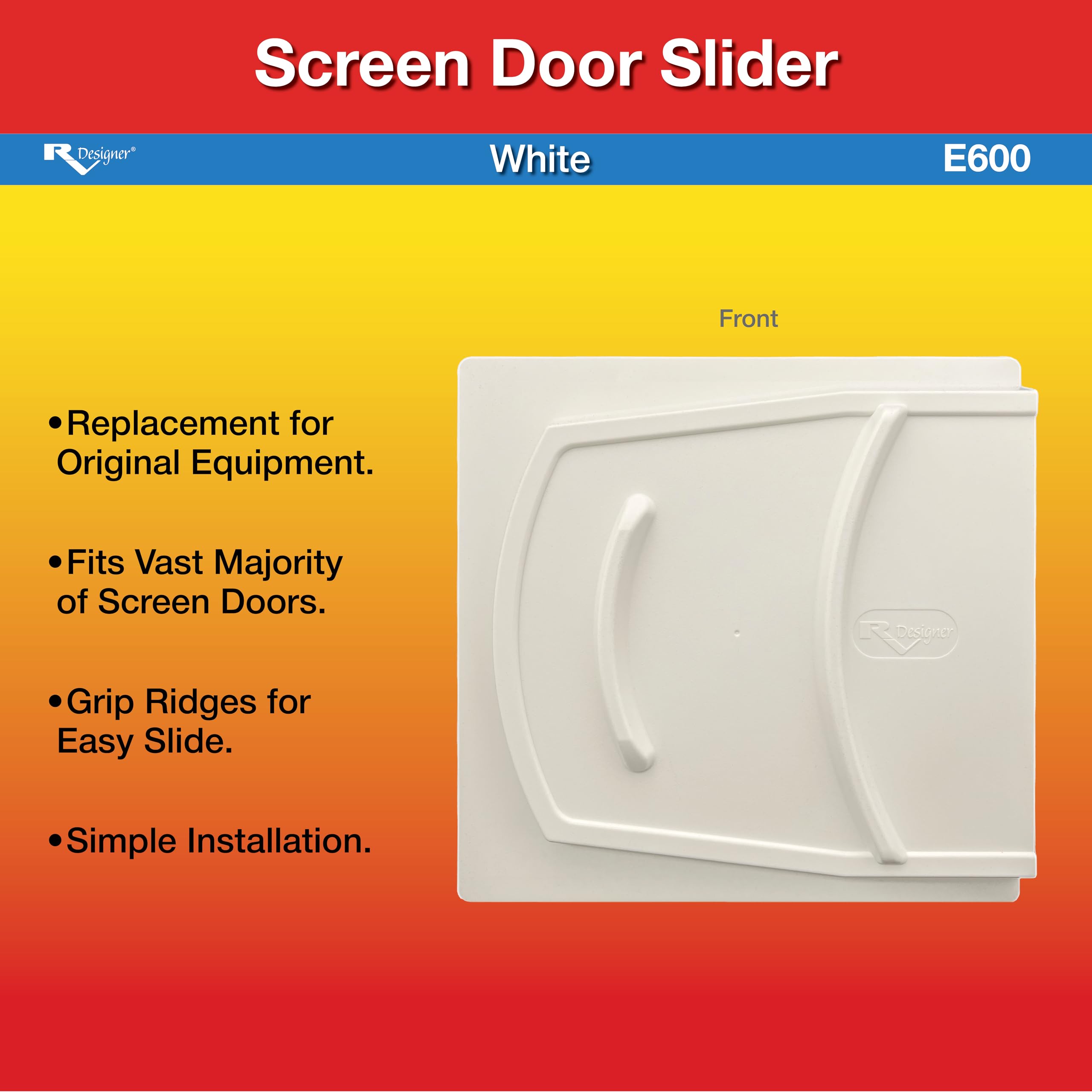Screen Door Slider RV Designer E600, White, Exterior Accessories