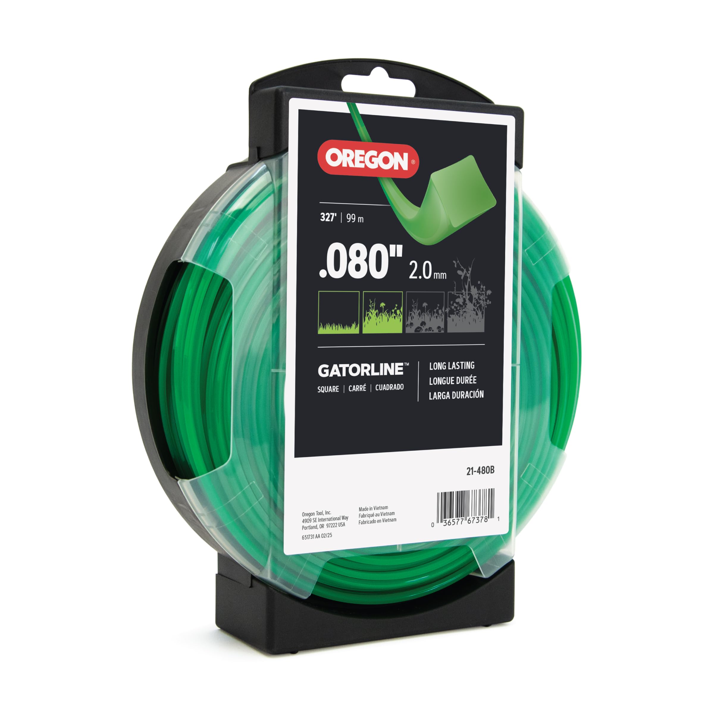 Gatorline Oregon Square Weed Wacker/String Trimmer Line, .08 in. by 328 FT