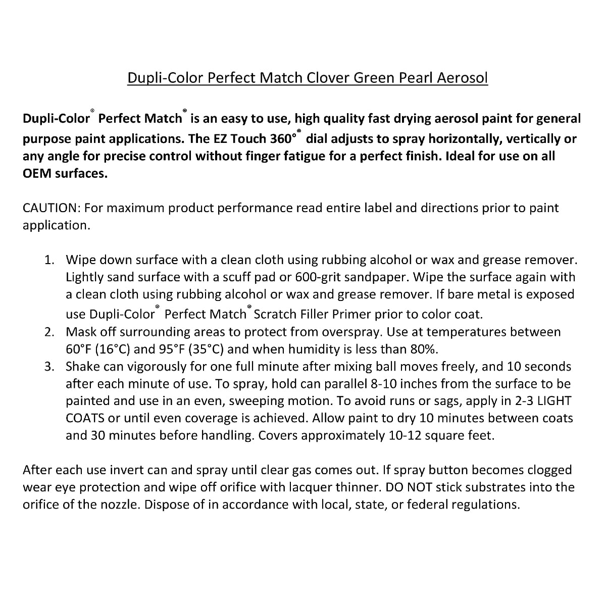 Honda Clover Green Pearl Dupli-Color EBHA09767 Perfect Match Automotive Spray Paint – G95P – 8 oz. Aerosol Can