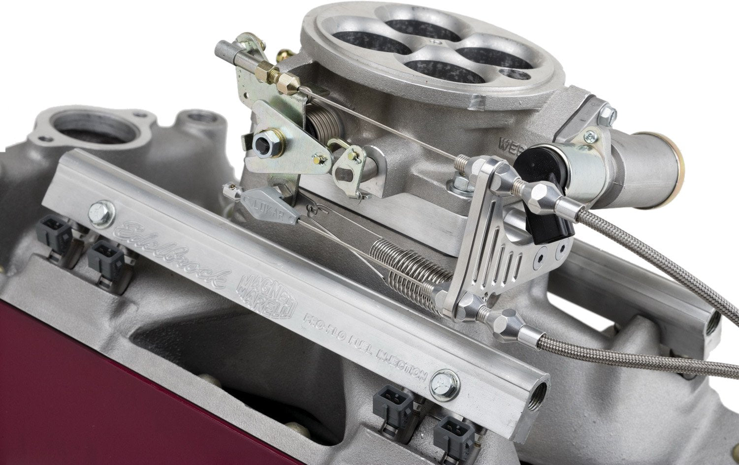 Throttle/Kickdown/Cruise Bracket and Spacer Kit Lokar TCB-40EDC for Edelbrock Pro-Flo Fuel Injection