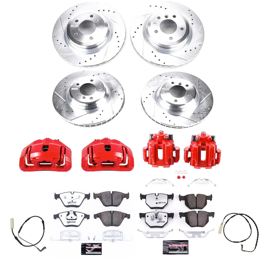 Power Stop Z26 KC4094-26 Front & Rear Street Warrior Brake Kit BMW and 1 Front & 1 Rear Sensor Wires For BMW 335d 2009-2010, BMW 335i 2007-2010 [Model Specific]
