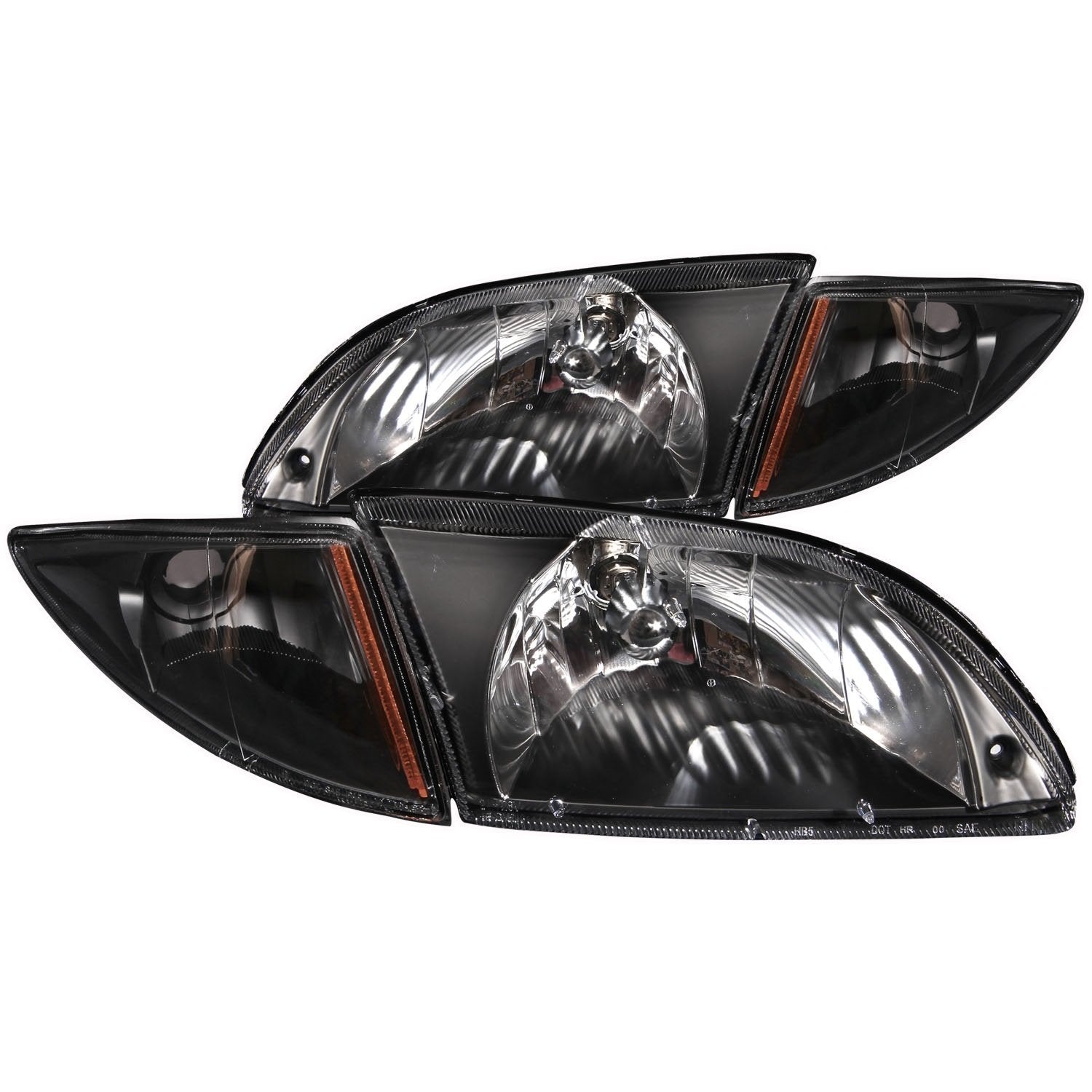 Chevrolet Cavalier Anzo USA 121019 Crystal-Black With Corners Headlight Assembly - (Sold in Pairs)