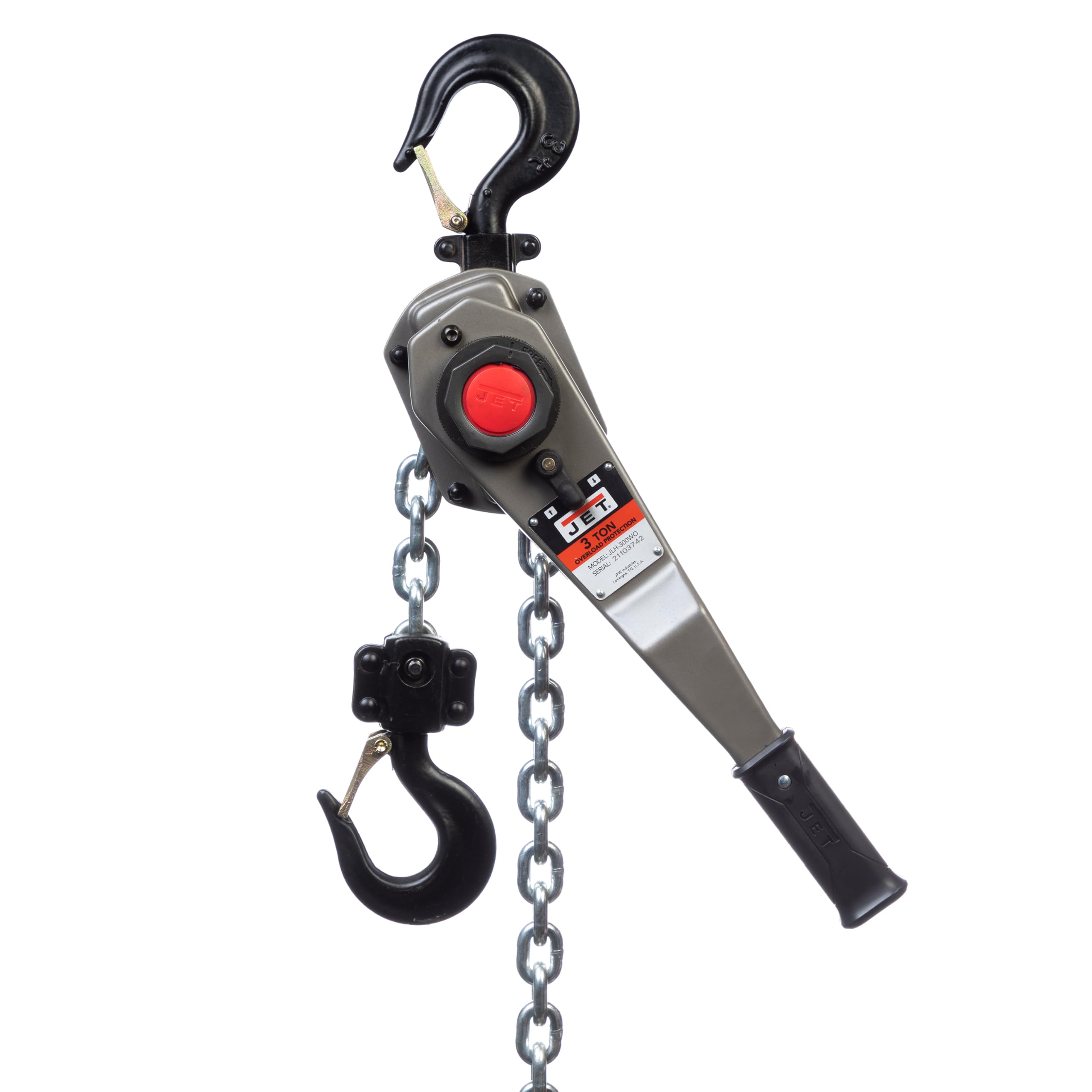 3-Ton JET Lever Hoist, 10' Lift, Overload Protection (JLH-300WO-10)