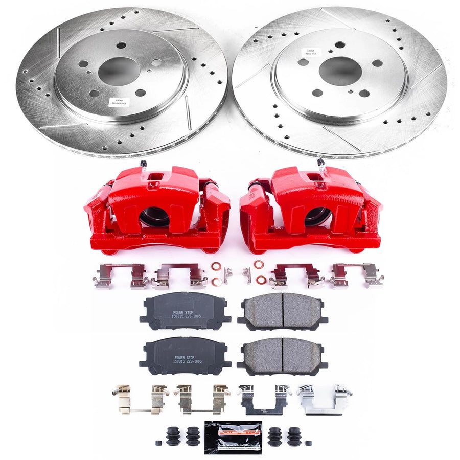 Power Stop Z23 Evolution Sport Front Brake Caliper Kit- Brake Pads, Brake Rotors and Brake Calipers For Lexus RX330 2004-2006, Lexus RX350 2007-2009 [Model Specific]
