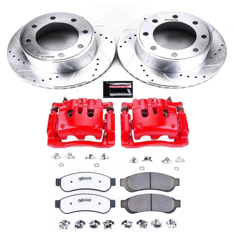 Power Stop Z23 KC5490 Evolution Sport 1-Click Brake Kit with Powder Coated Calipers (Brake Pads, Drilled/Slotted Rotors) For Dodge Ram 1500, Dodge Ram 2500, Dodge Ram 3500 [Model Specific]