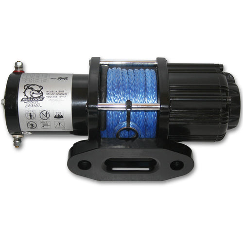 Winch BULLDOG 15013 (3500lb Utility with 50 ft. Synthetic Rope, CNC Billet Aluminum Hawse Fairlead, Contactor, 50ft Rope, Mounting Plate)