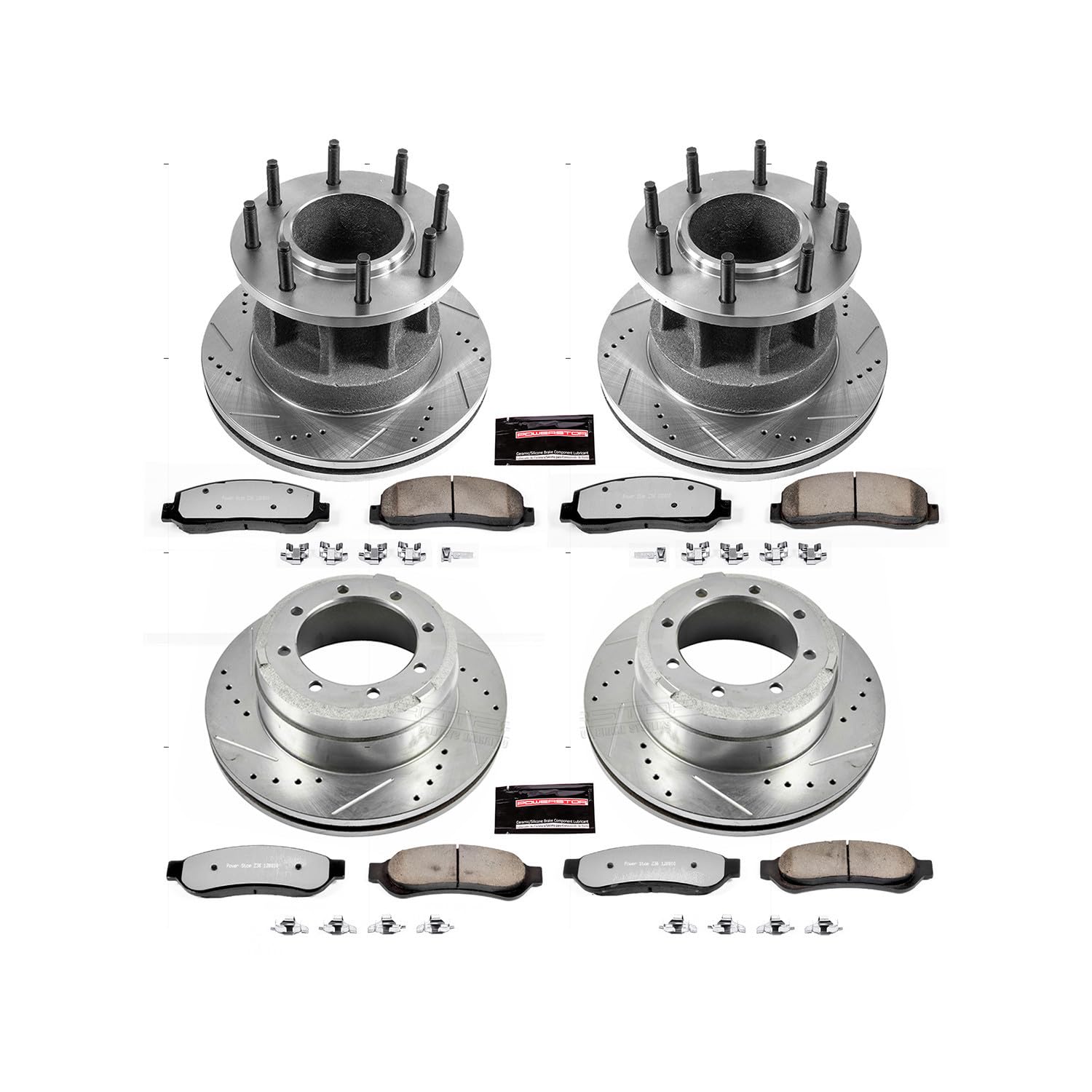 Power Stop K4032-36 Z36 Truck & Tow Brake Kit Front and Rear | Carbon Fiber Ceramic Brake Pads and Drilled/Slotted Brake Rotors For Ford F-350 Super Duty 2007-2010 [Vehicle Specific]