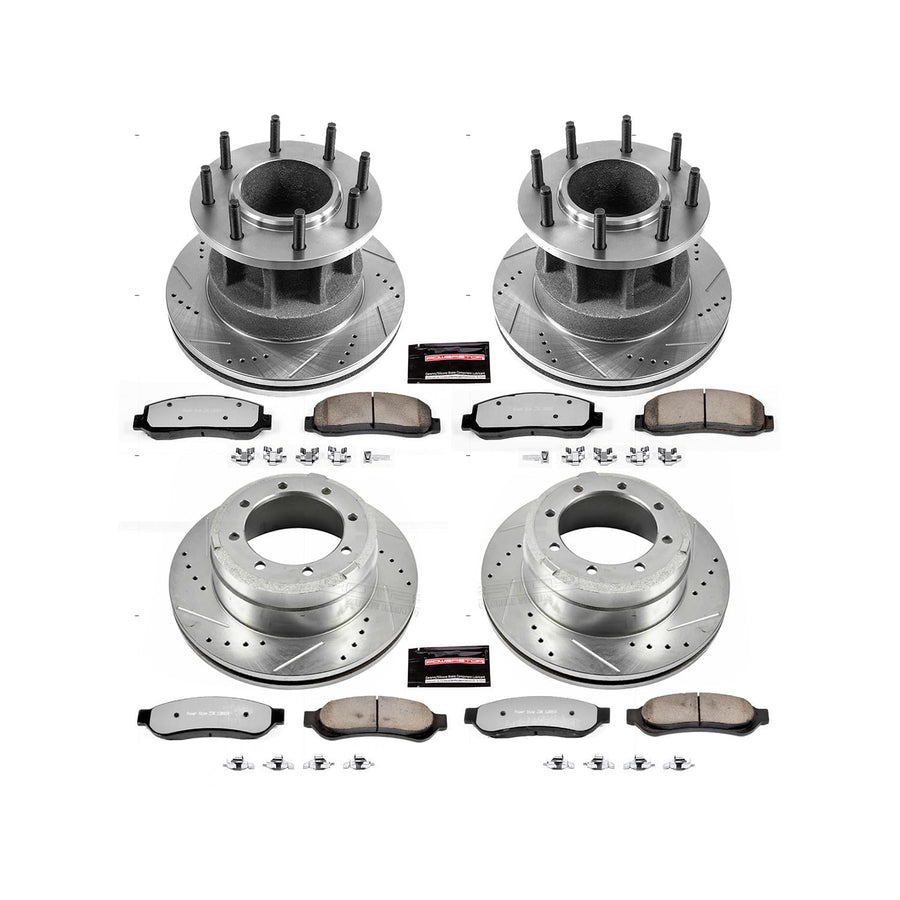 Power Stop K4032-36 Z36 Truck & Tow Brake Kit Front and Rear | Carbon Fiber Ceramic Brake Pads and Drilled/Slotted Brake Rotors For Ford F-350 Super Duty 2007-2010 [Vehicle Specific]
