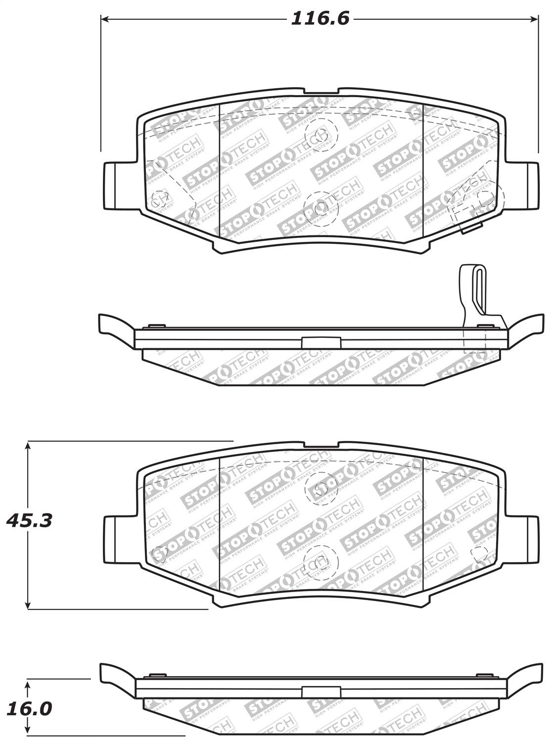 Brake Pads StopTech 305.12740 Street Select with Hardware