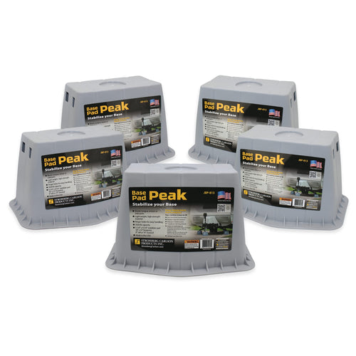 Stromberg Carlson Peak JBP-813.5 Base Pad - Trailer Jack Block – RV Pads – Travel Trailer Accessories – Tongue Jack Base – Leveling Block – Camper Accessories for RV Platform (5 Pack, Gray)