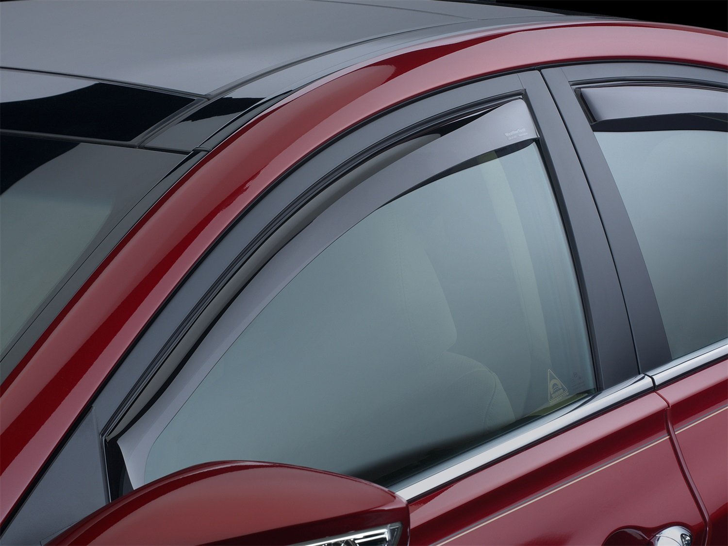 WeatherTech Side Window Deflectors Custom Fit for Chevrolet Avalanche, Silverado, Silverado 1500, Suburban - (80426), Front Pair - Dark Tint