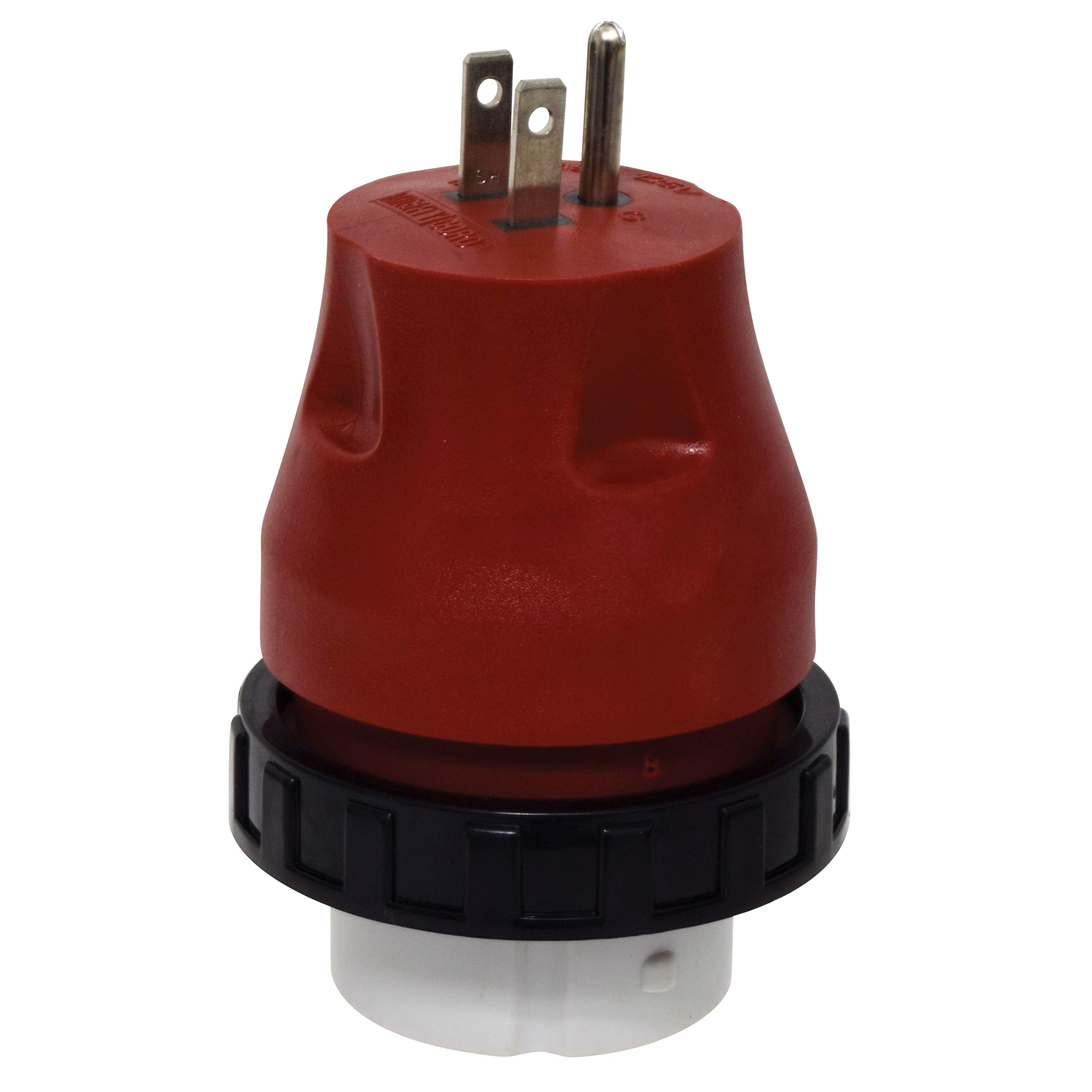 Valterra A10-1550DAVP Detachable Mighty Cord Adapter Plug - 15AM to 50AF, Red (Carded)