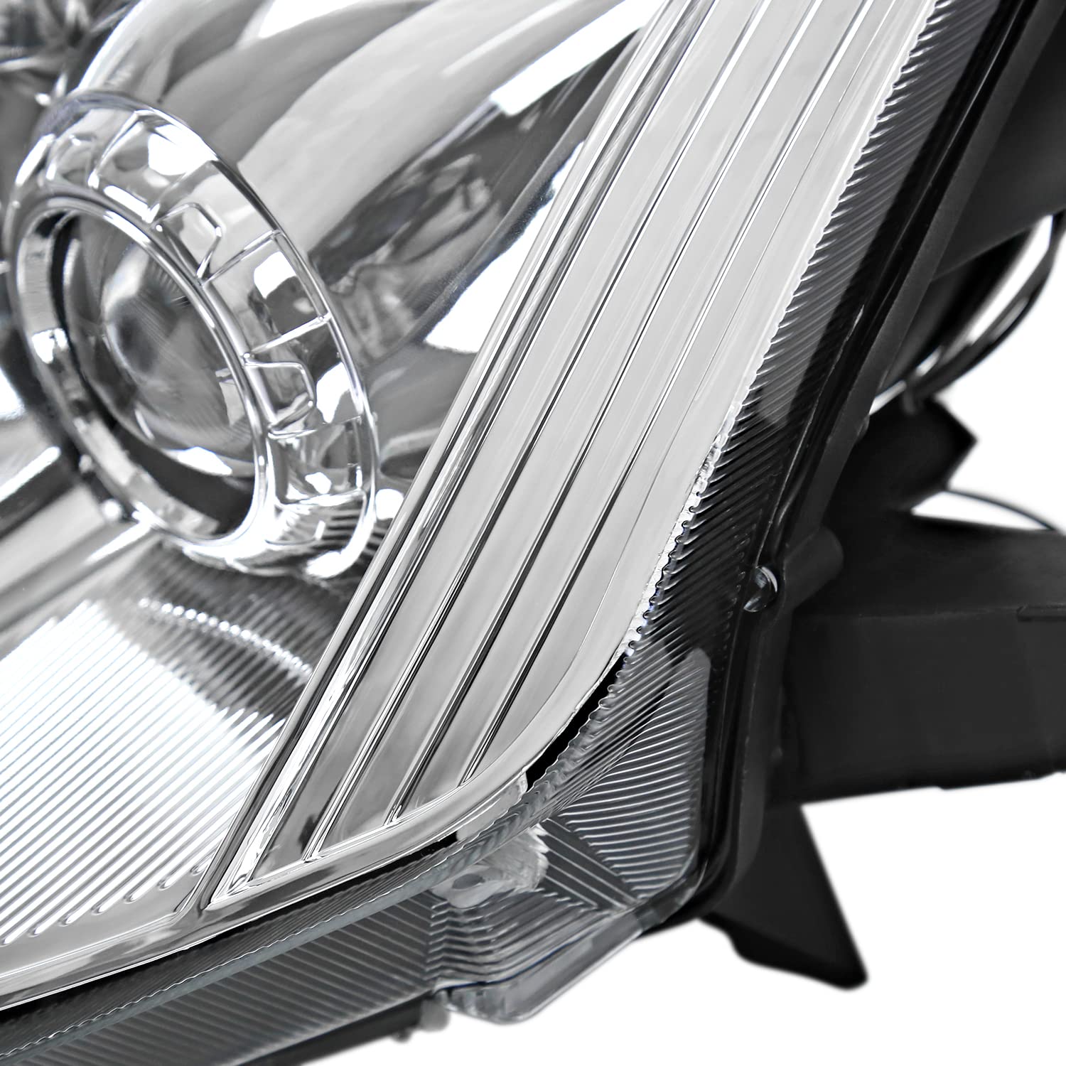 Chrome Sequential LED Tube Signal Projector Headlights and Startup Animation SPEC-D TUNING Compatible with 2006-2009 Nissan 350Z, Left + Right Pair Headlamp Assembly