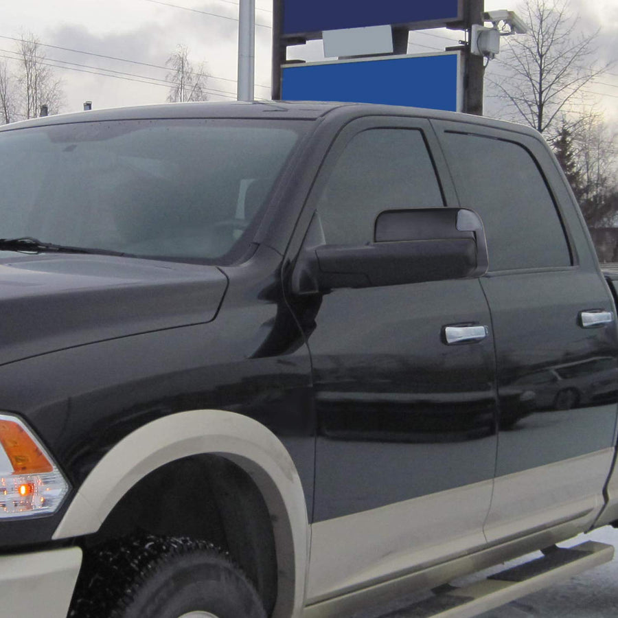 Spec-D Tuning Power Heated Black Auto Fold Tow Mirrors+LED Puddle Lamps+Turn Signal Compatible with 2009-2012 Dodge Ram 1500, 2010-2012 Ram 2500 3500 Left + Right Pair