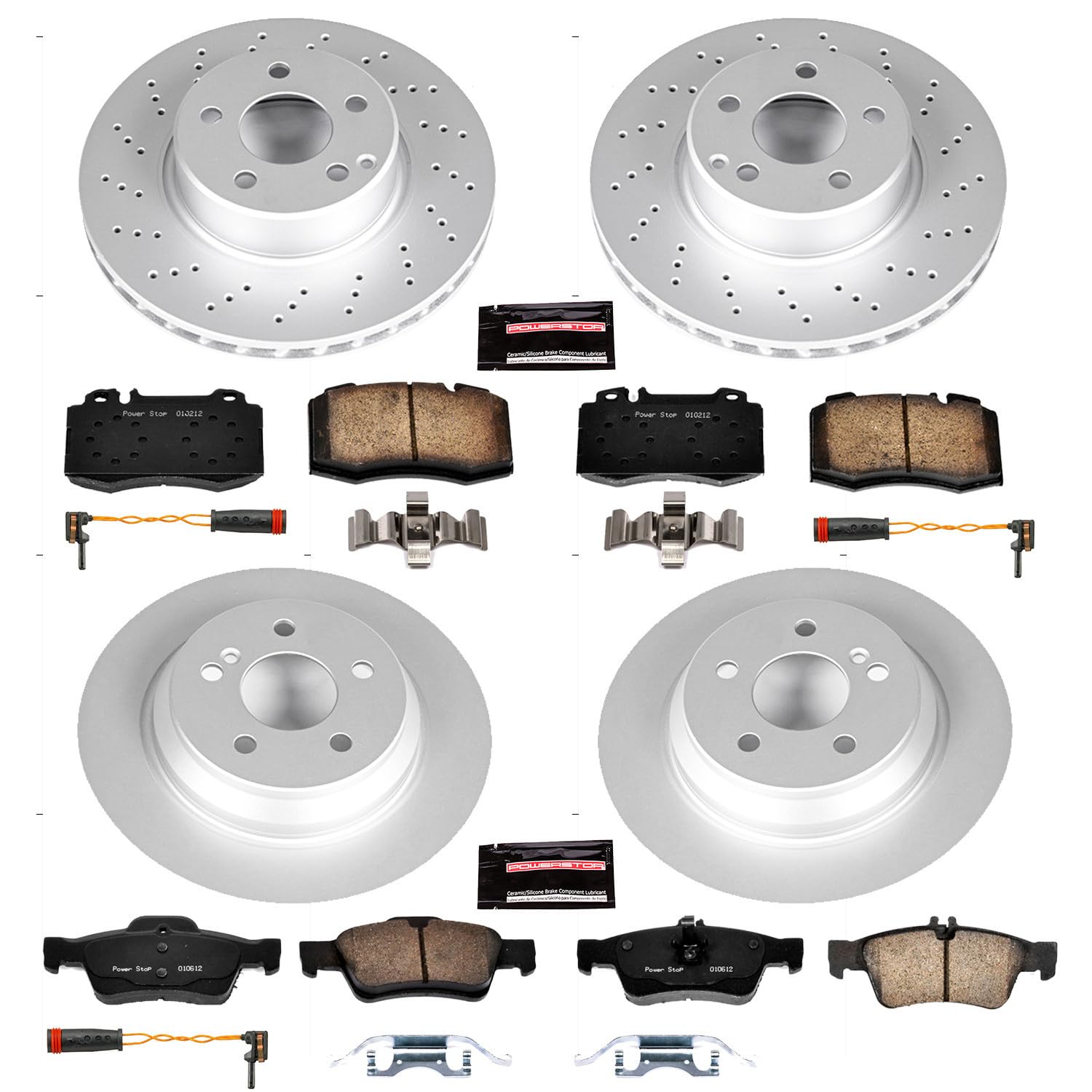 Power Stop Z23 Evolution Geomet Coated Brake Kit Front and Rear For Mercedes-Benz CL500 2003-2006, Mercedes-Benz S430 2003-2006 [Model Specific]