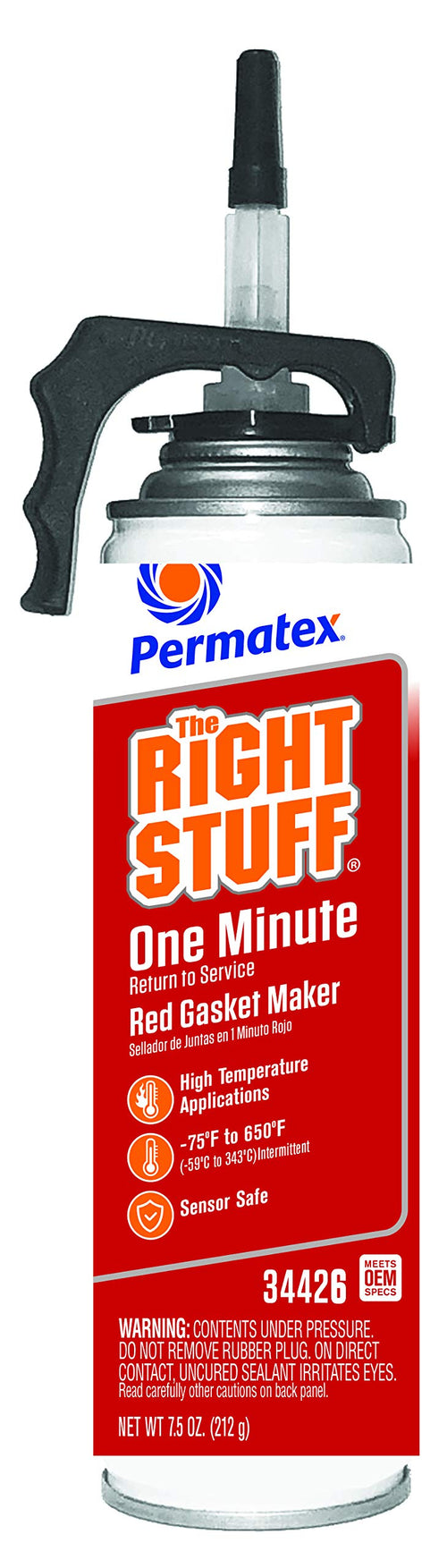 Permatex Right Stuff 1 Minute Red High Temperature Gasket Maker, 7.5 oz