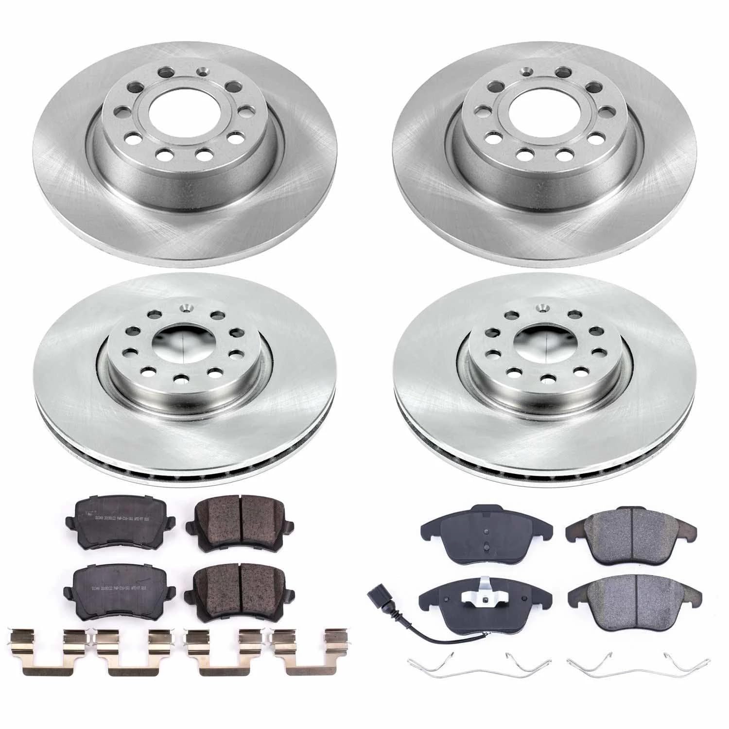 Power Stop KOE7339 Front and Rear Autospecialty Replacement Brake Kit-OE Brake Rotors & Ceramic Brake Pads For Audi, Audi Q3 Quat, VW Tiguan, VW Tiguan Limited [Model Specific]