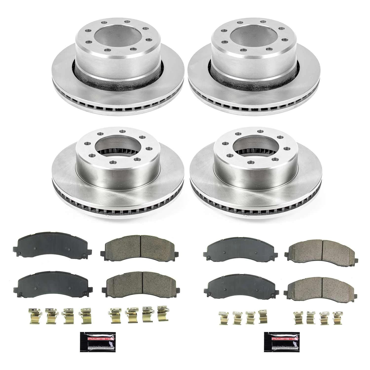Power Stop KOE8640 Front and Rear Brake Kit-OE Brake Rotors & Ceramic Brake Pads For 2019 2020 2021 2022 Ram 2500