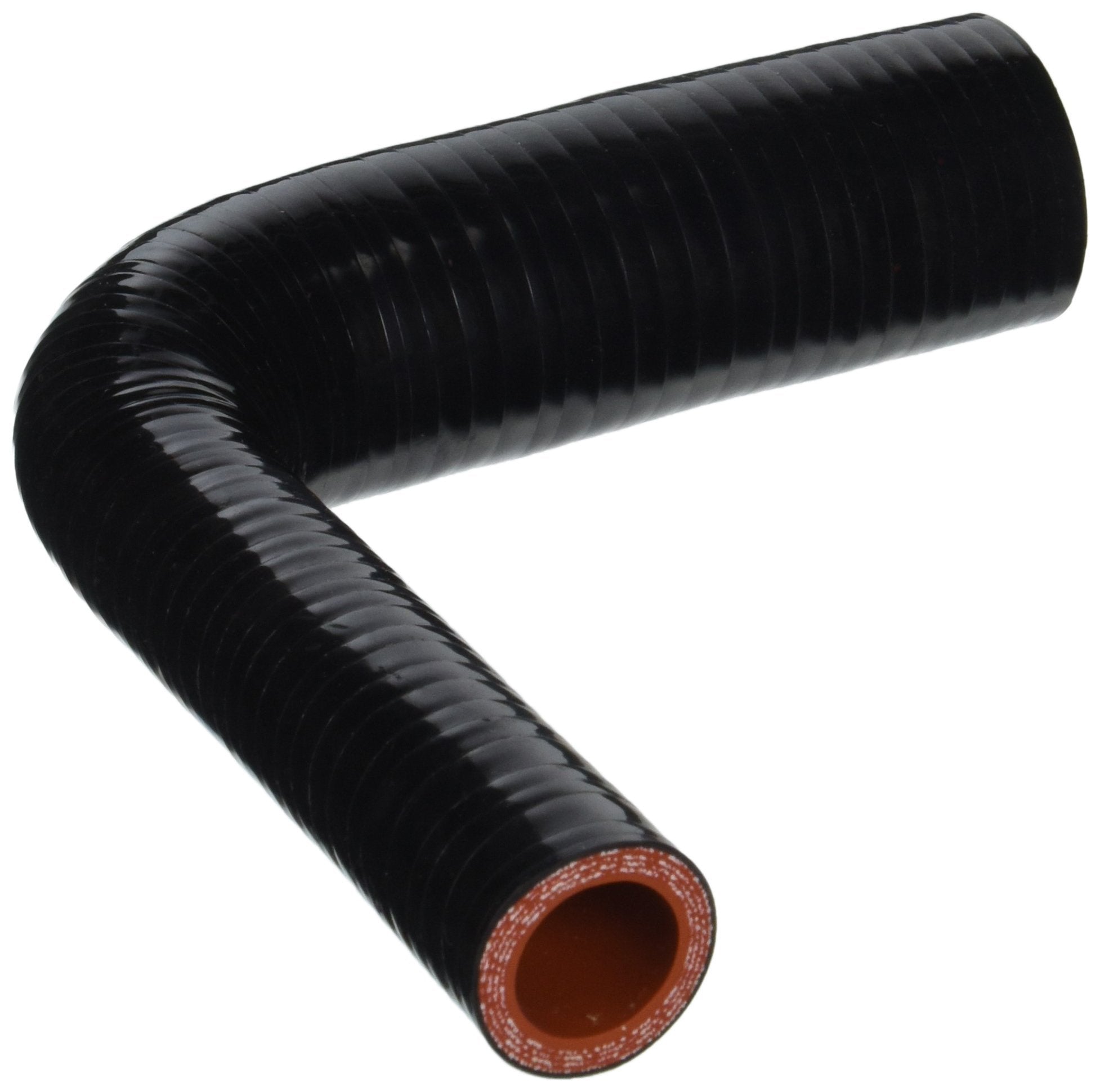 HPS Silicone High Temperature 90 degree Elbow Reducer 4-ply Reinforced Coupler Hose, 100 PSI Maximum Pressure, 4" Leg Length on each side, 7/8" > 1-3/8" ID, Black