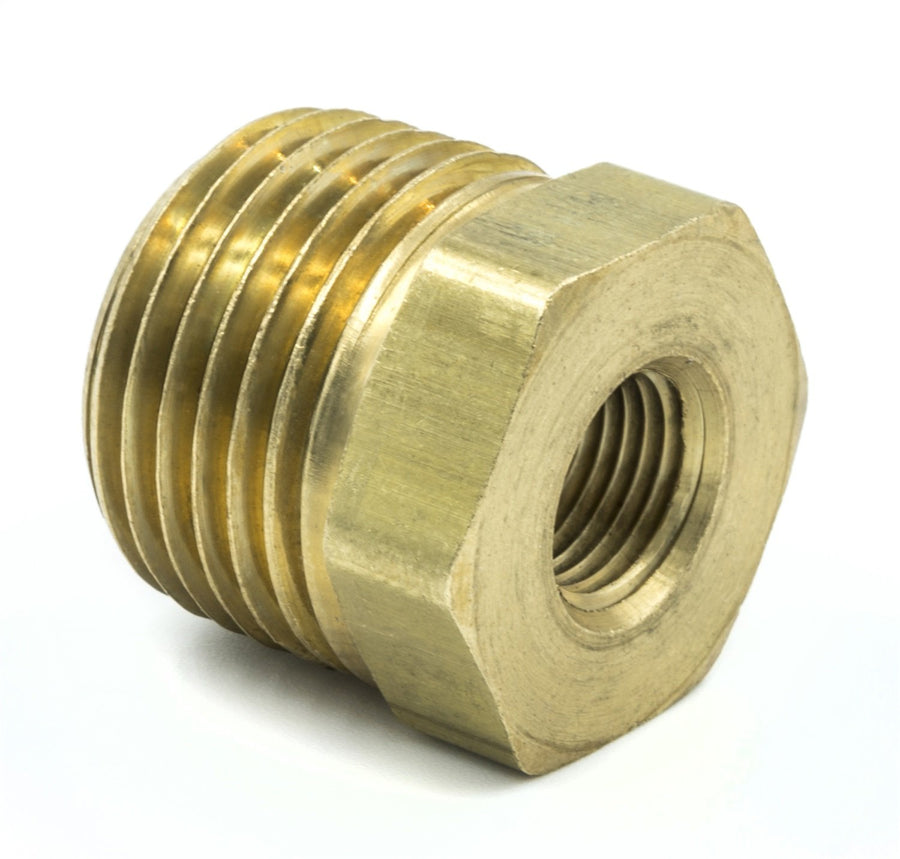 Auto Meter Adapter, Fitting, 1/2" NPT Male, 1/8" NPT Female, Brass