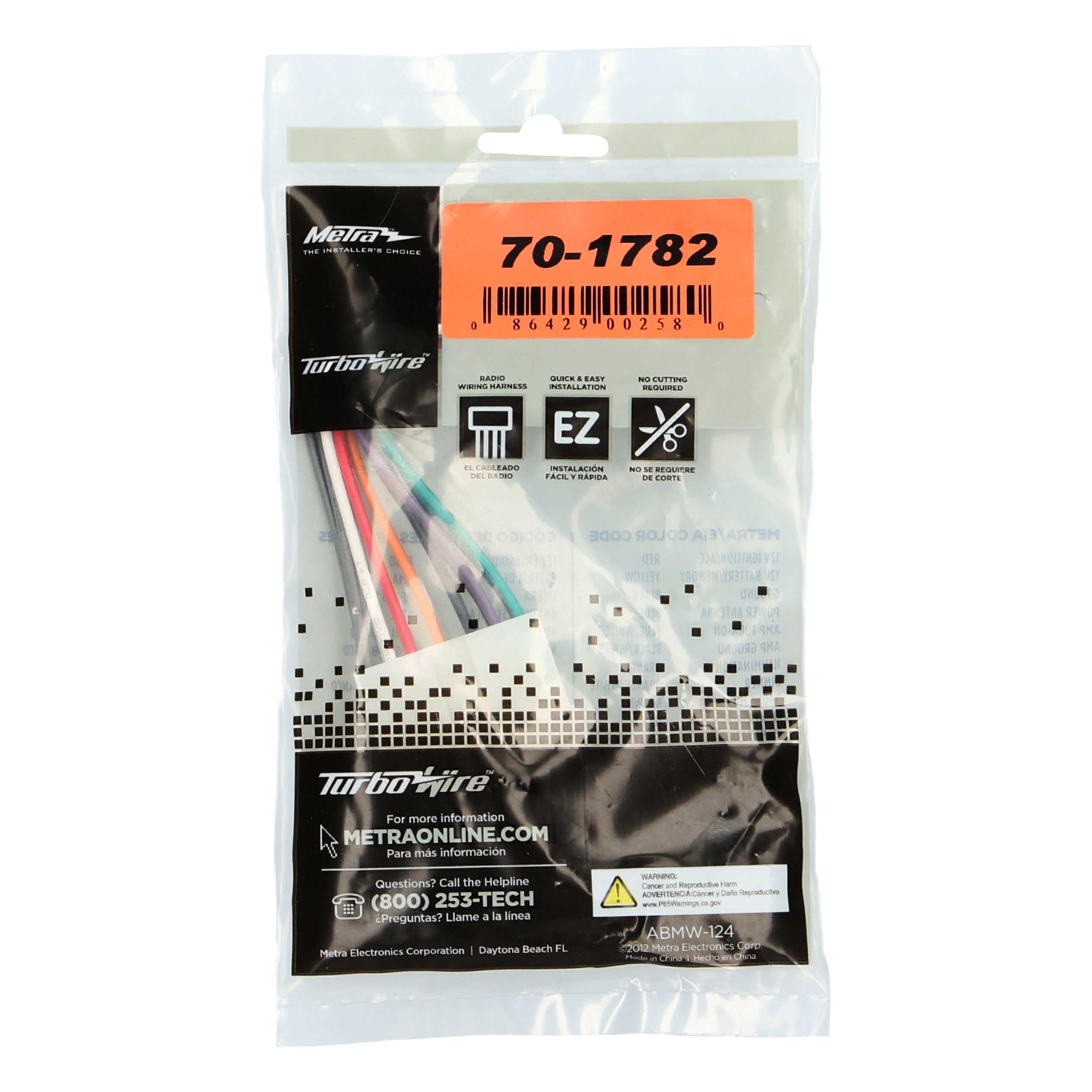 Metra Radio Wiring Harness 70-1782 for Geo/Isuzu 85-01 Power/4 Speaker