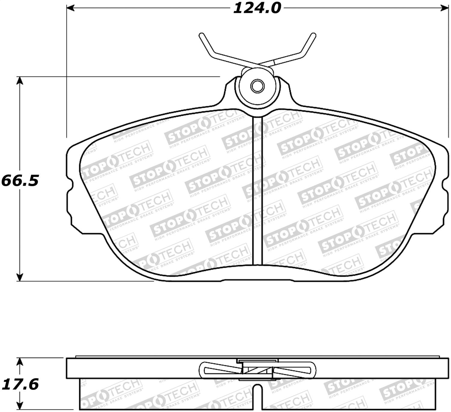 Front StopTech 308.06010 Brake Pads with Shims and Hardware Street