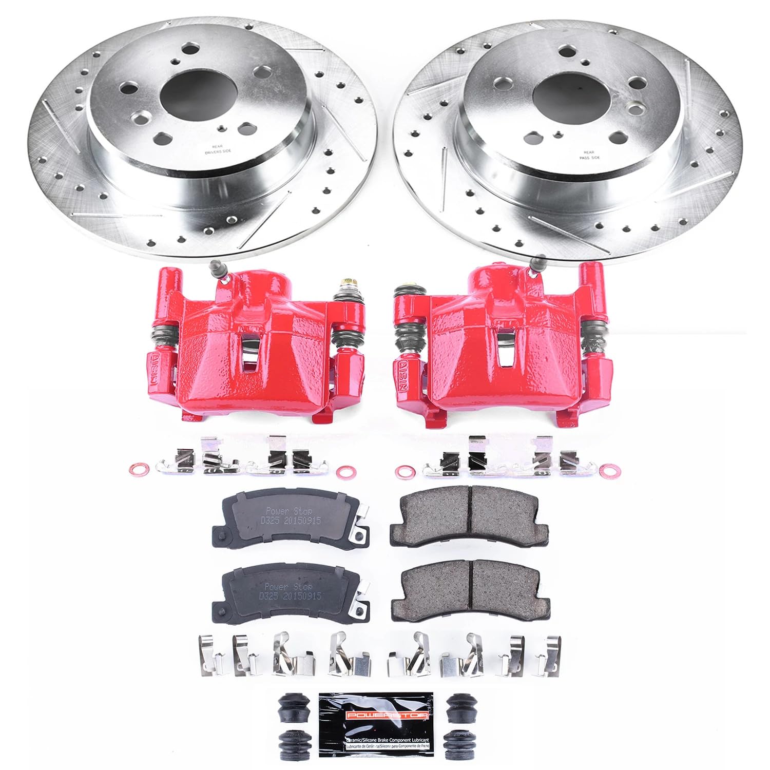 Power Stop Z23 Evolution Rear Brake Caliper Kit KC6784- Brake Rotors, Carbon-Fiber Ceramic Brake Pads, Brake Calipers For Lexus RX300 1999-2003 [Model Specific]