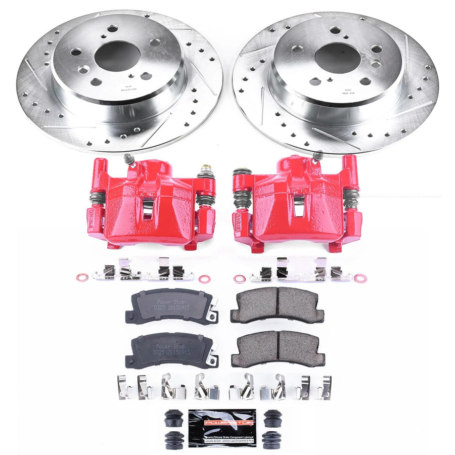 Power Stop Z23 Evolution Rear Brake Caliper Kit KC6784- Brake Rotors, Carbon-Fiber Ceramic Brake Pads, Brake Calipers For Lexus RX300 1999-2003 [Model Specific]
