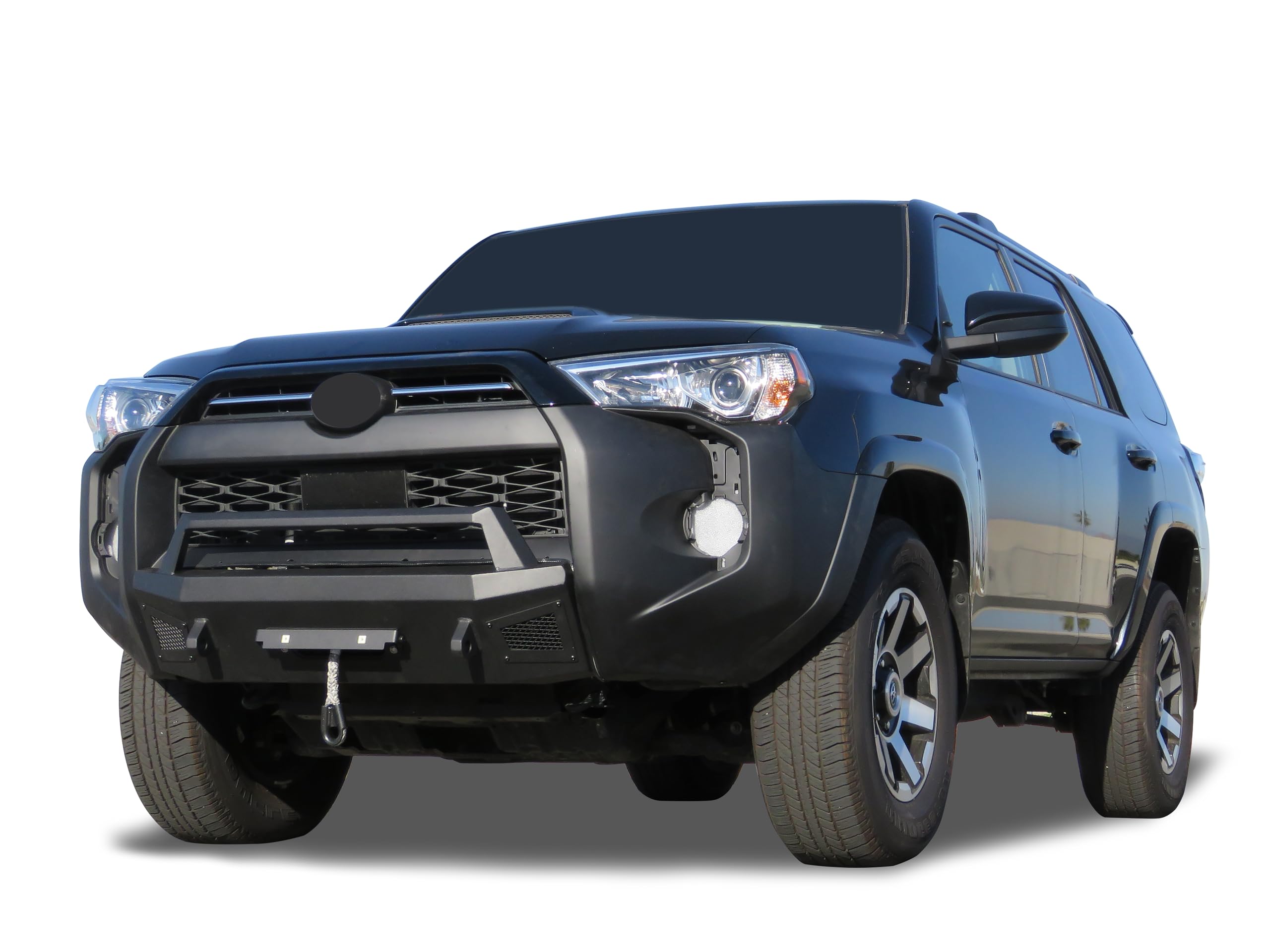 Heavy Duty Black Horse Armour III Front Winch Bumper Textured Black Compatible with 2014-2024 Toyota 4Runner(Excl. Limited, Nightshade Edition and 22-24 TRD Sport)-AR3HD60NL