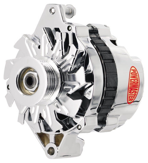 Alt GM CS130 Chrome 140A Powermaster 6 grv Pulley Str MTG 6.61" 1-Wire or OE Hookup