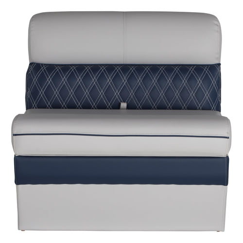 30" Lippert Sunset Collection Straight Pontoon Bench Seat, Contoured Foam Cushioning, Durable Marine-Grade Vinyl, Built-In Dry Storage, Poly Frame, 30"L x 28"W x 30"H - 2024021584