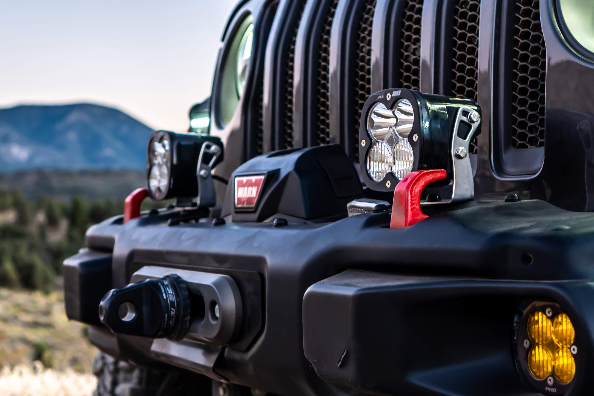 Baja Designs LP6 LED Pro Light Kit Bumper for Jeep Gladiator 2020-22, Wrangler JL 2018-22 with OEM Steel Bumper - Includes Wiring Harness (Driving/Combo Clear Lens)