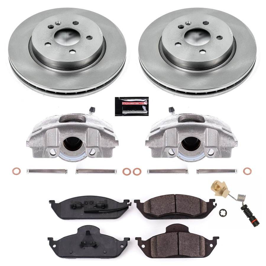 Power Stop KCOE864 Front Caliper Kit-OE Rotors, Ceramic Brake Pads, Calipers For Mercedes-Benz ML320, Mercedes-Benz ML350, Mercedes-Benz M Autospecialty [Model Specific]