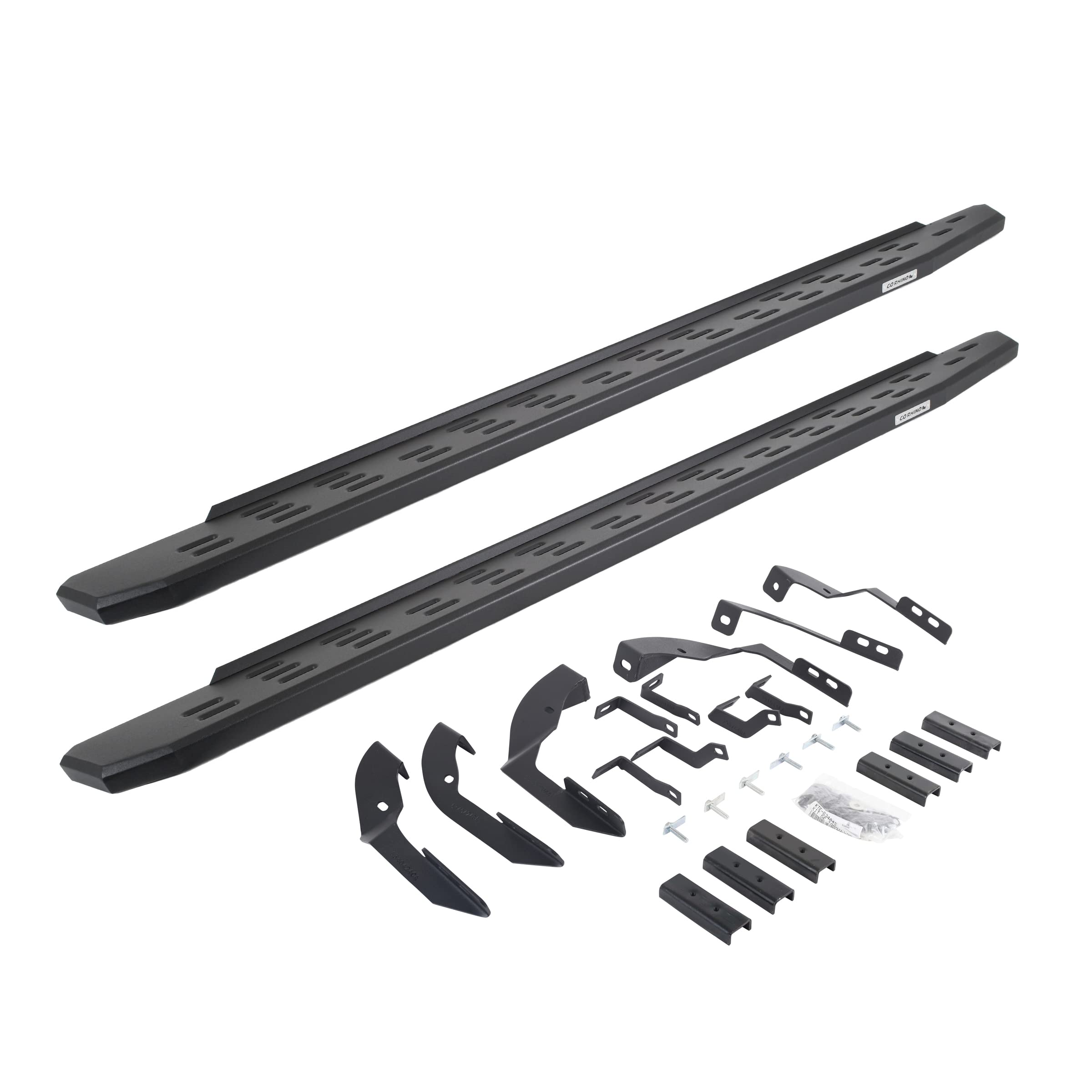 Go Rhino Running Boards & Brackets RB30 | Galvanized Steel, Textured Black | 69604280PC | Fits 2015-2019 Chevrolet Silverado/GMC Sierra 2500/3500HD Double Cab (See Description)