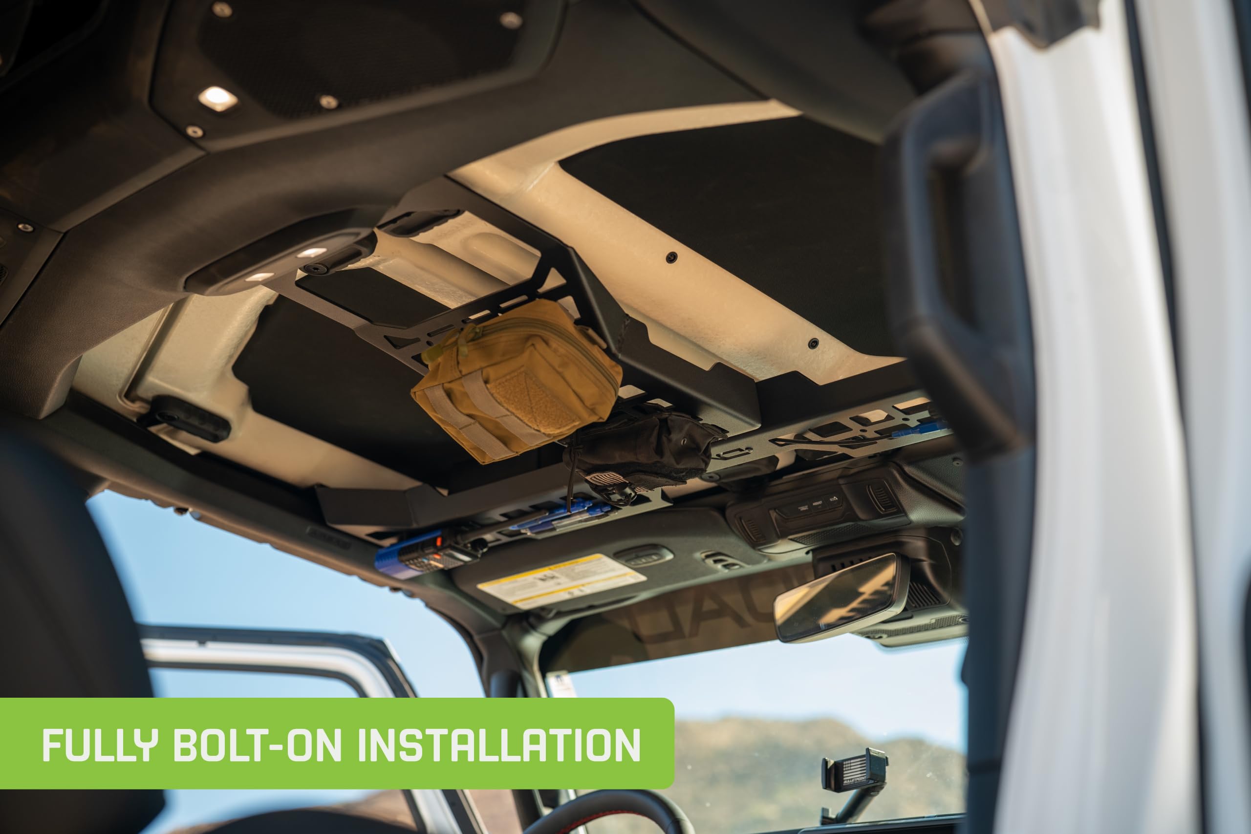 Offroad DV8 Overhead Molle Panel for 2018-2025 Jeep Wrangler & Gladiator | Provides Secure Storage for Your Off-Road & Daily Gear | Rigid Fitment | Black Powder Coated Finish | Durable Steel Design