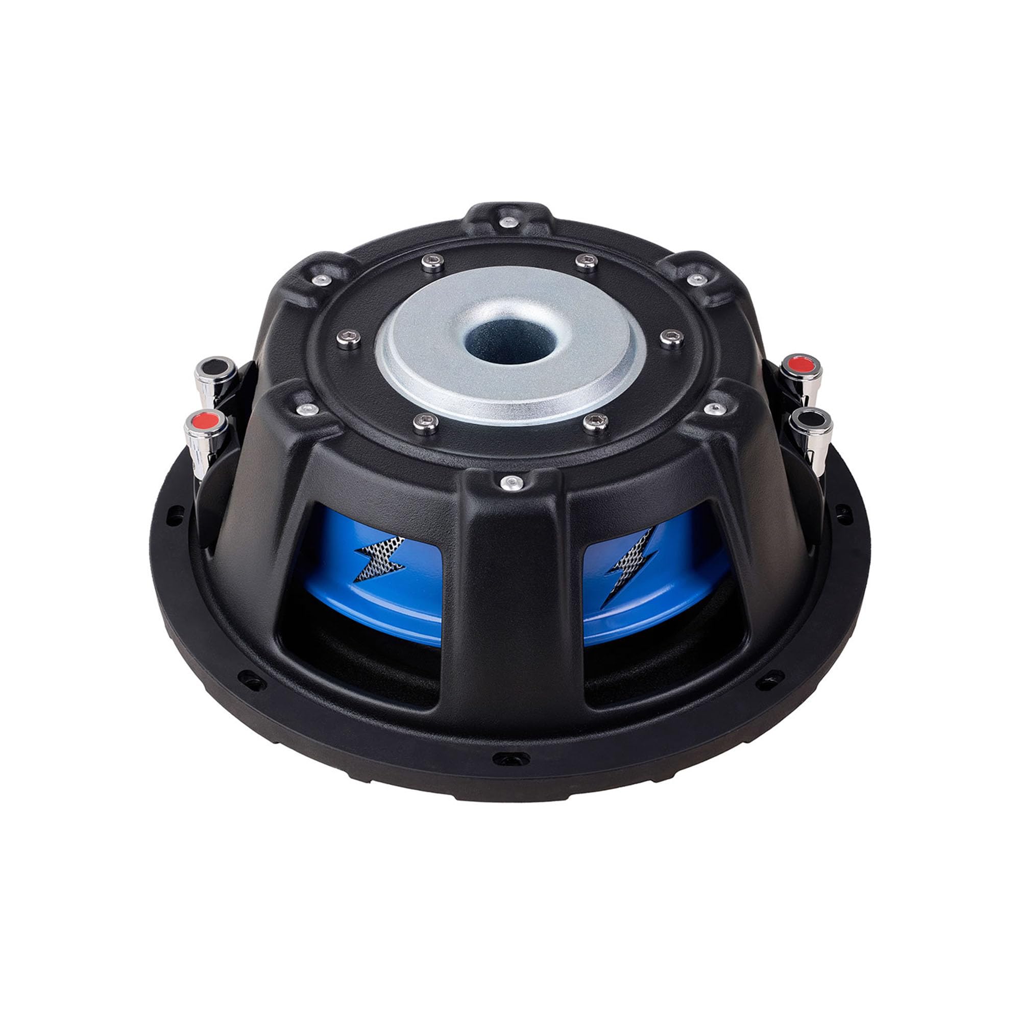 Hifonics 8 Inch Elite Shallow Mount Car Subwoofer, Dual 4 Ohm Voice Coil Speaker 500 Watt Peak Power Mobile Amplifier, Black/Blue