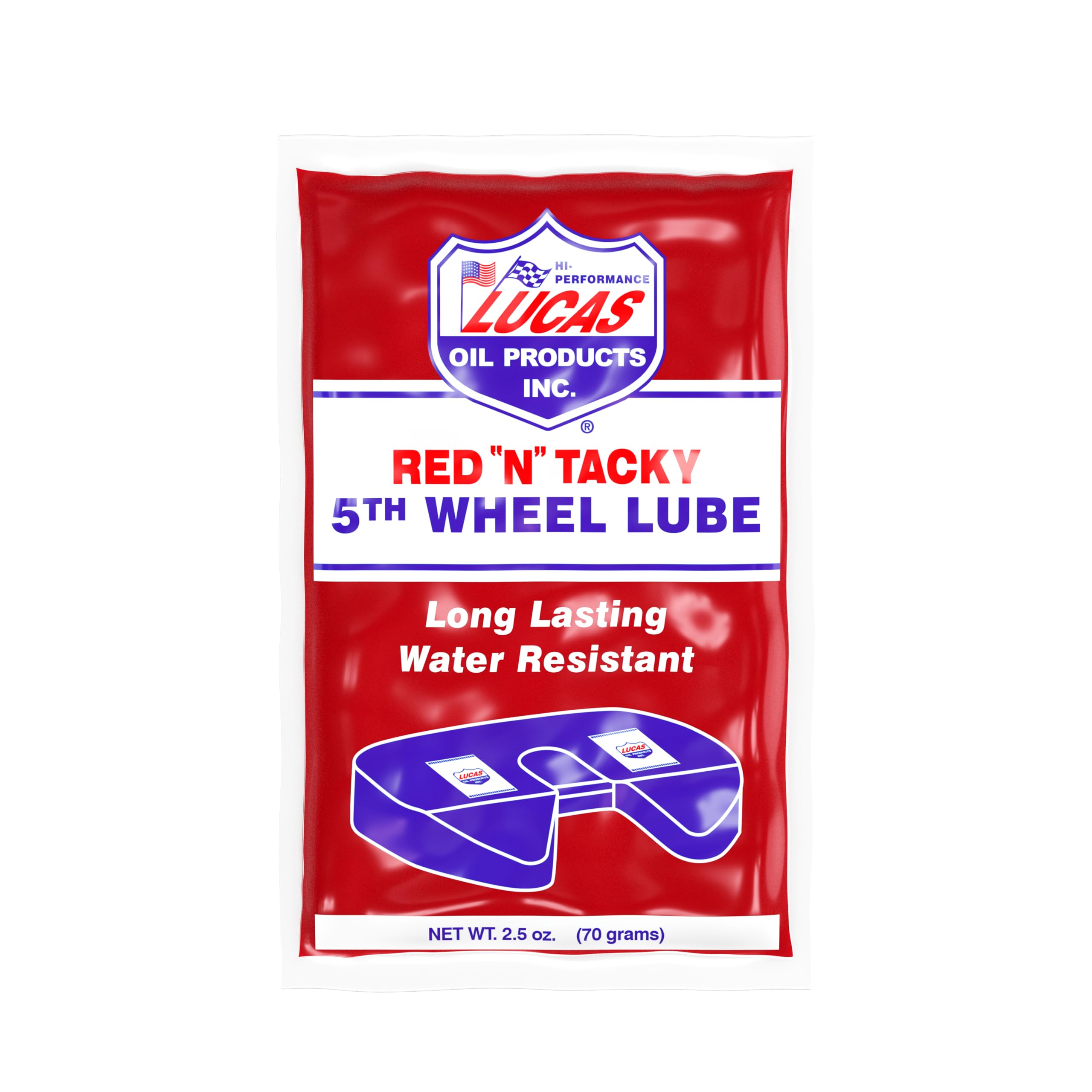 5th Wheel Lube Lucas Oil 10676 Red N Tacky - 2.5 Ounce Packet