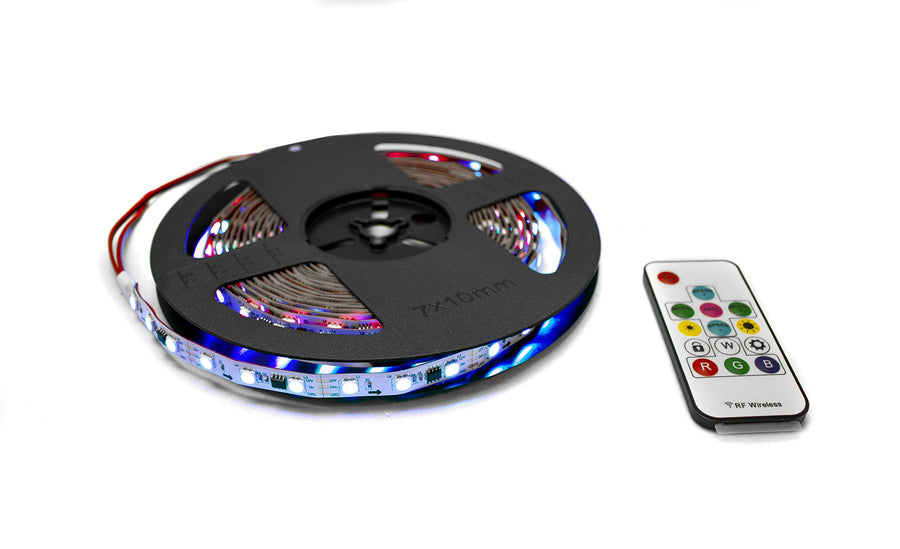Race Sport 16.4ft RS5M5050IP65-C - NEW - 5-Meter 5050 RGB Chasing Function Strip Lighting and Controller - IP65 Rated with No EPOXY